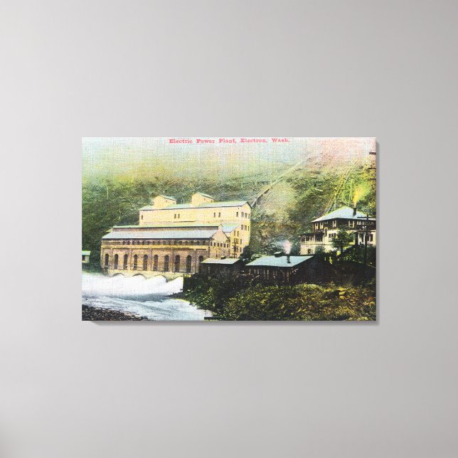 Lienzo Vista exterior de la central eléctrica (Anverso)