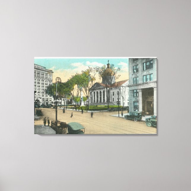 Lienzo Vista exterior de la Corte (Anverso)