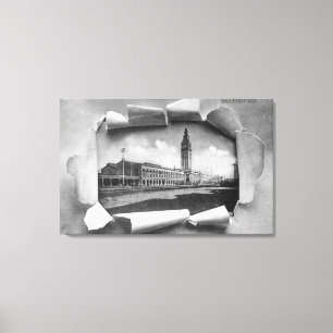 Lienzo Vista exterior de la estación de ferris