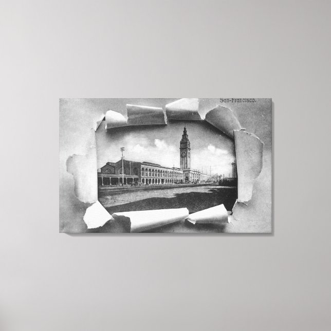 Lienzo Vista exterior de la estación de ferris (Anverso)