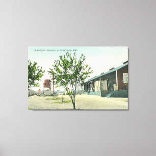 Lienzo Vista exterior de la fábrica de conservas de