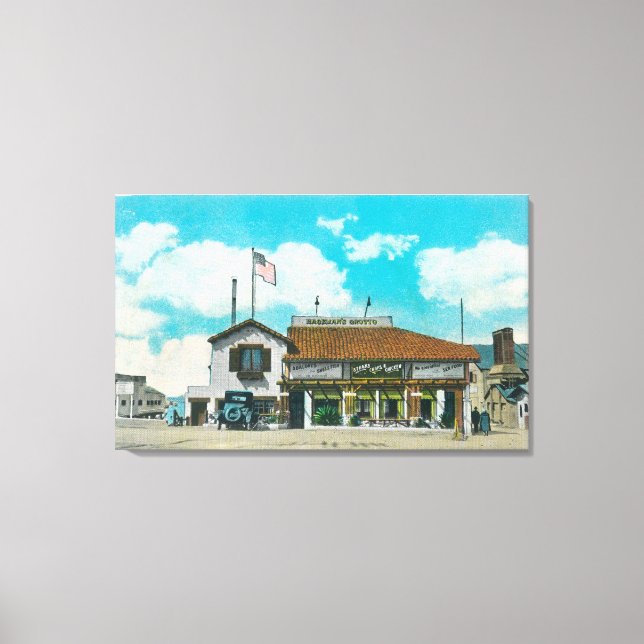 Lienzo Vista exterior de la gruta marina de Hageman (Anverso)