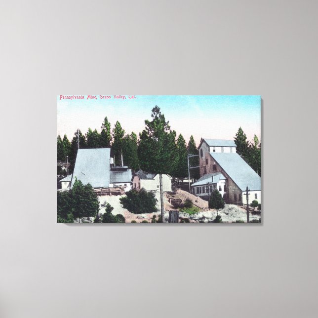Lienzo Vista exterior de la mina de Pennsylvania (Anverso)