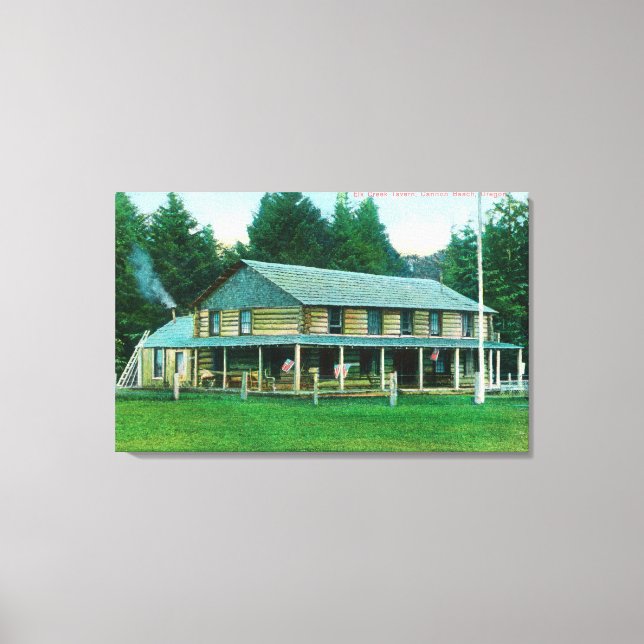 Lienzo Vista exterior de la taberna Elk Creek (Anverso)