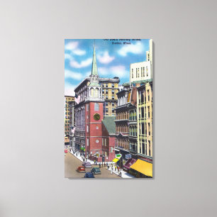 Lienzo Vista exterior de la vieja reunión pasillo del su