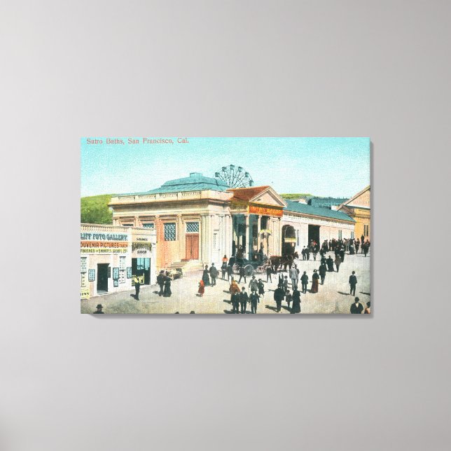 Lienzo Vista exterior de los baños de Sutro (Anverso)