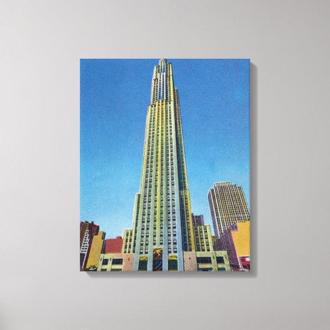 Lienzo Vista exterior de RCA Bldg, Rockefeller Center (Anverso)