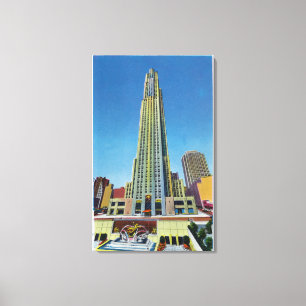 Lienzo Vista exterior de RCA Bldg, Rockefeller Center