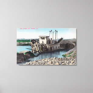 Lienzo Vista exterior de un oro DredgerOroville, CA