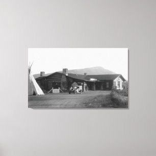 Lienzo Vista exterior de una tribu nativa estadounidense