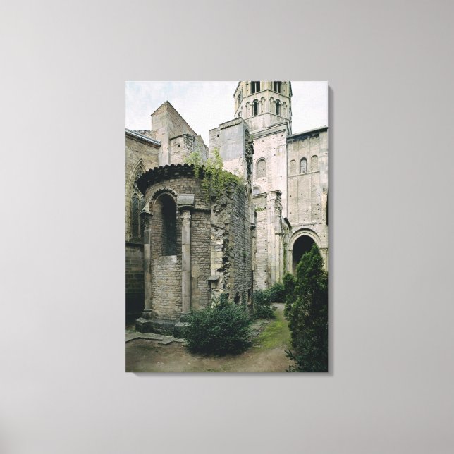 Lienzo Vista exterior del apsidiolo de la abadía (Anverso)