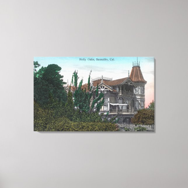 Lienzo Vista exterior del edificio Holly Oaks (Anverso)