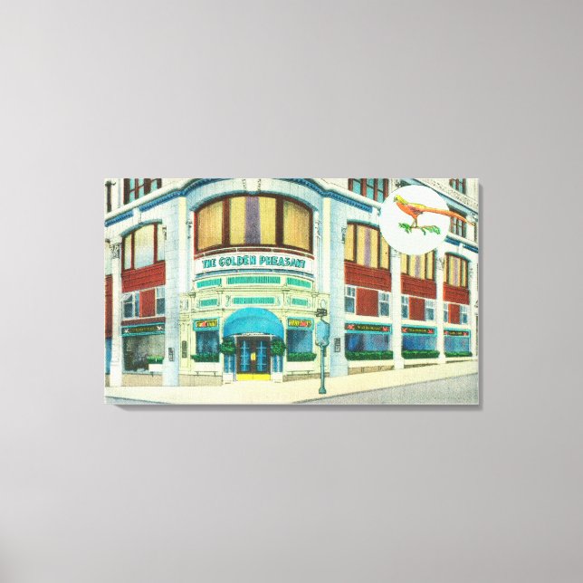 Lienzo Vista exterior del faisán dorado