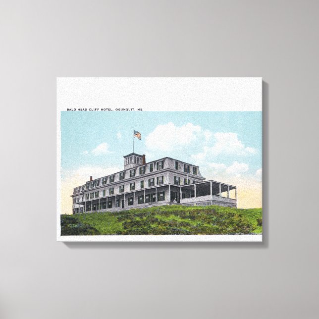 Lienzo Vista exterior del Hotel Bald Head Cliff (Anverso)