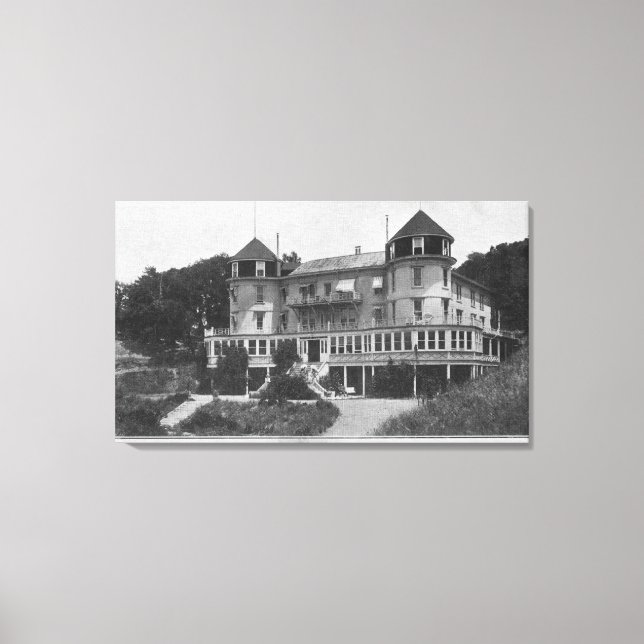 Lienzo Vista exterior del Hotel Bon Air en Escalle (Anverso)