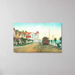 Lienzo Vista exterior del hotel Capitola y de cabañas