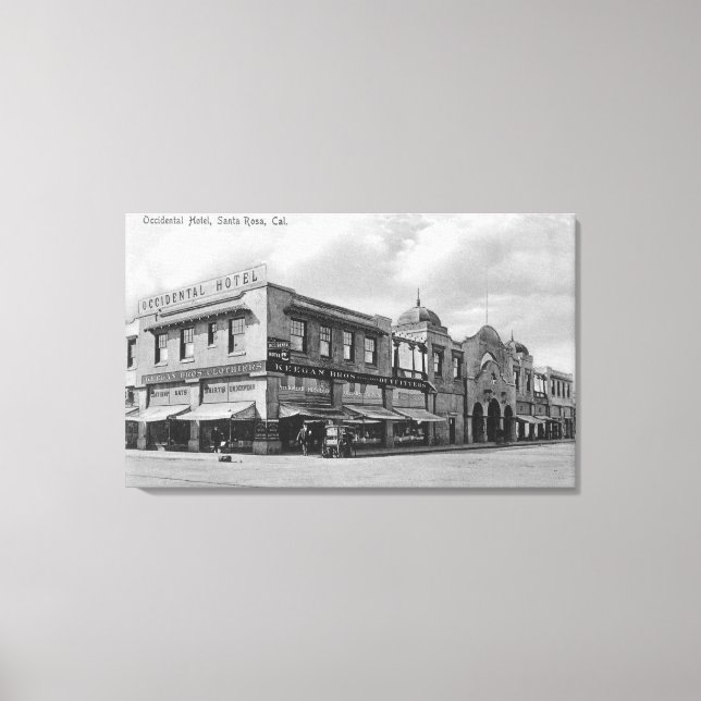 Lienzo Vista exterior del Hotel Occidental (Anverso)