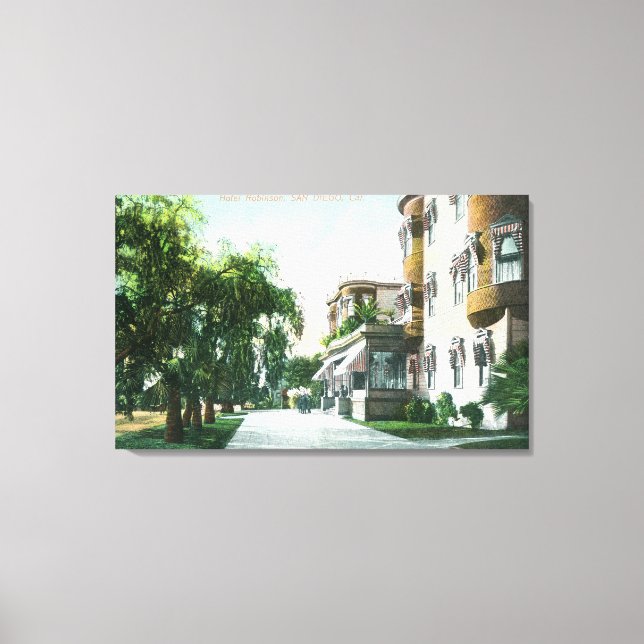 Lienzo Vista exterior del Hotel Robinson (Anverso)