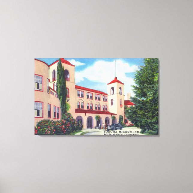 Lienzo Vista exterior del hotel Sonoma Mission (Anverso)