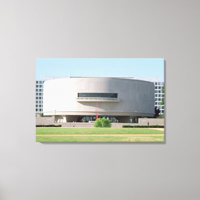 Lienzo Vista exterior del Museo Hirshhorn, 1974 ) (Anverso)