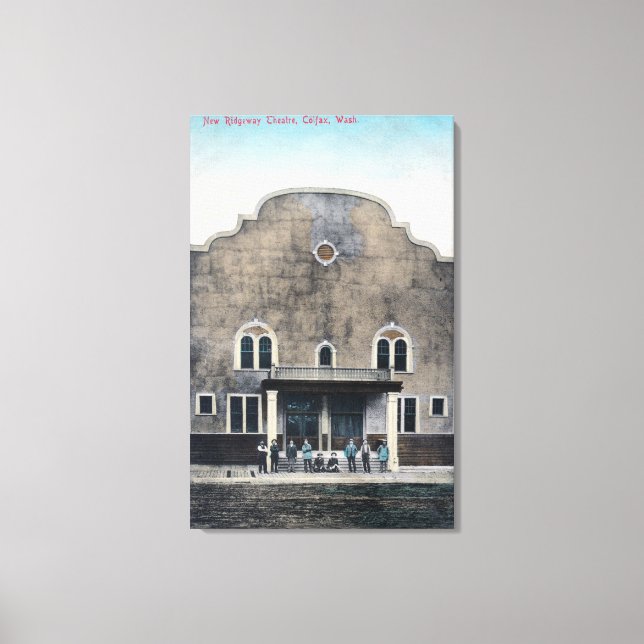 Lienzo Vista exterior del nuevo teatro Ridgeway (Anverso)