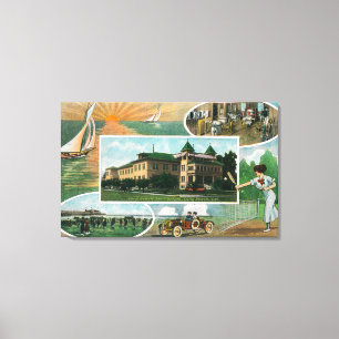 Lienzo Vista exterior del sanitario y vistas panorámicas