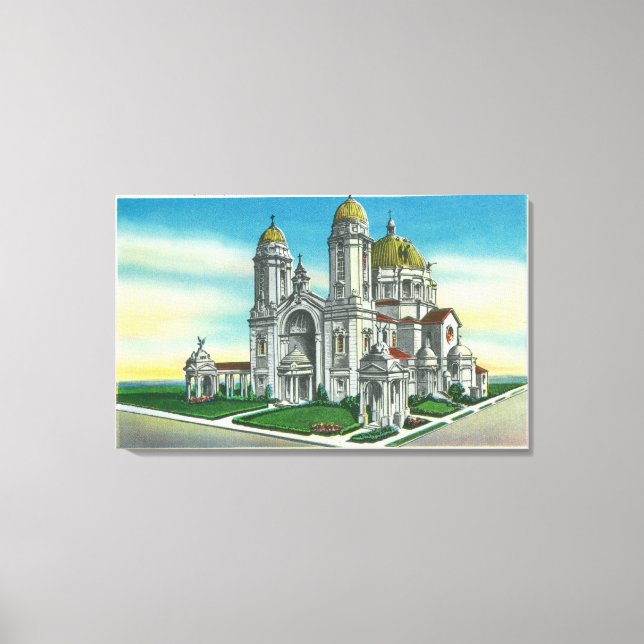 Lienzo Vista exterior del santuario de nuestra Señora de (Anverso)