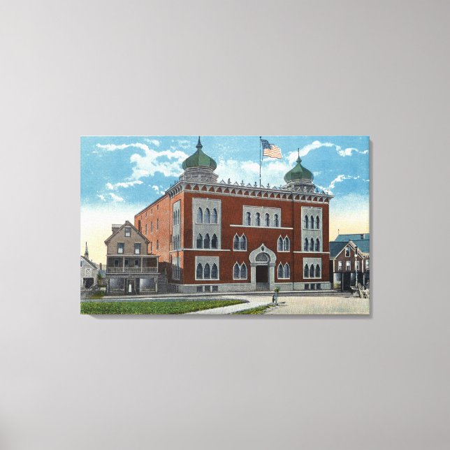 Lienzo Vista exterior del Templo de Kora, Santuario (Anverso)