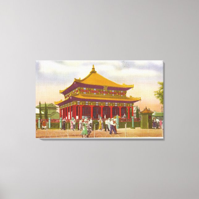 Lienzo Vista exterior del Templo de Lama (Anverso)