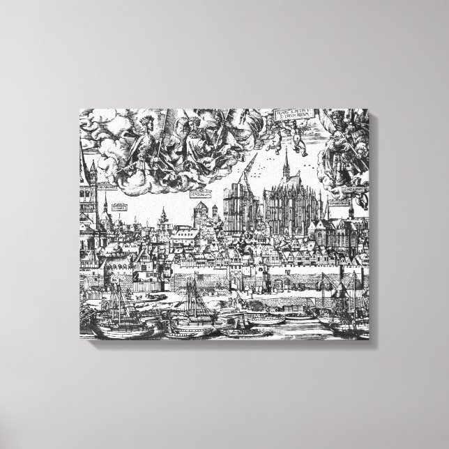 Lienzo Vista general de Colonia, 1531 (grabado) (de w/w p (Anverso)