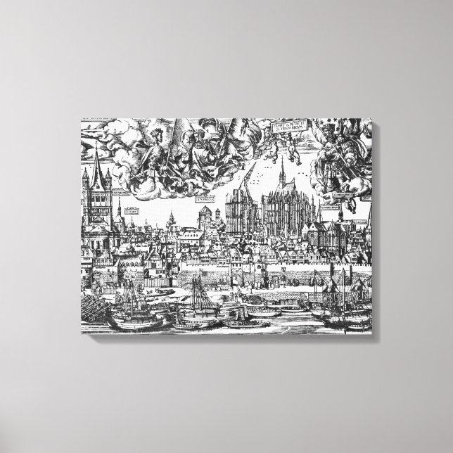Lienzo Vista general de Colonia, 1531 (grabado) (de w/w p (Anverso)