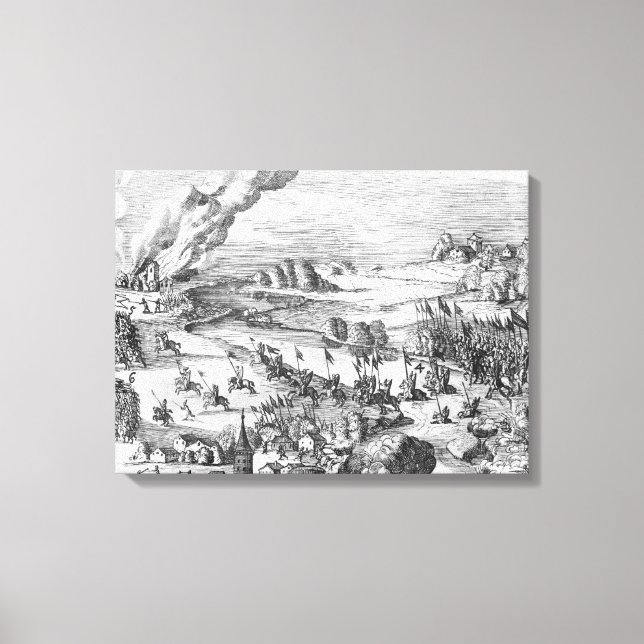Lienzo Vista general de la batalla de Muhlberg (Anverso)