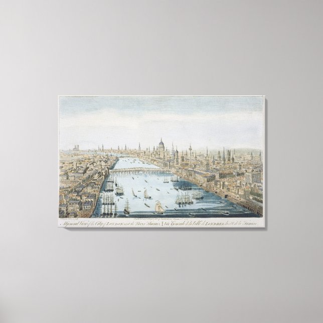 Lienzo Vista general de la ciudad de Londres y el río (Anverso)