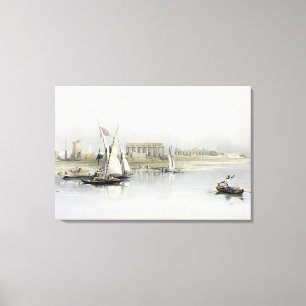 Lienzo Vista general de las ruinas de Luxor del Nilo,