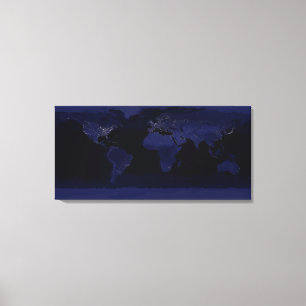 Lienzo Vista global de las luces de la ciudad de la Tierr