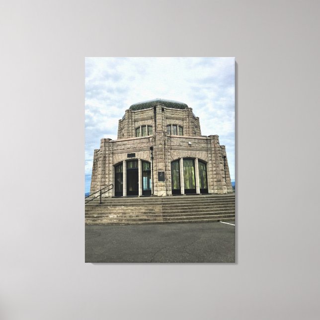 Lienzo Vista House, desfiladero del río Columbia, Oregón (Anverso)