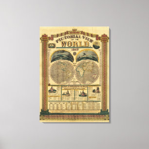 Lienzo Vista ilustrada del mundo