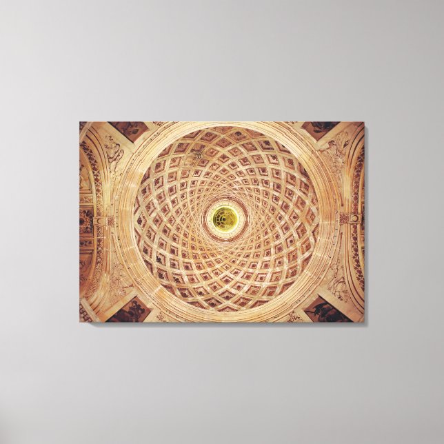 Lienzo Vista interior de la cúpula de la capilla (Anverso)