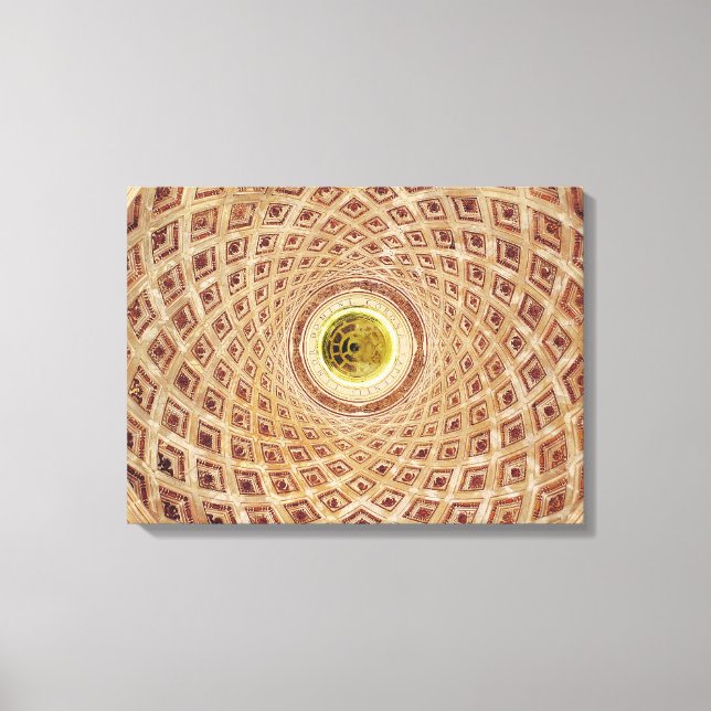 Lienzo Vista interior de la cúpula en la capilla (Anverso)