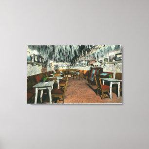 Lienzo Vista interior de la parrilla de la cueva