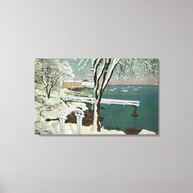 Lienzo Vista invernal del puerto de Marblehead (Anverso)