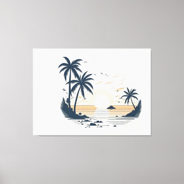 Lienzo Vista lateral de playa (Anverso)