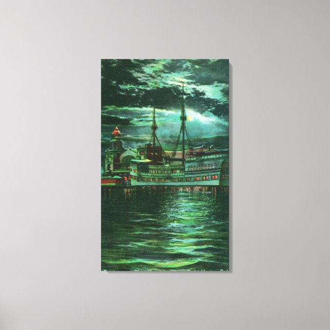 Lienzo Vista lunar del Hotel Restaurant Ship (Anverso)