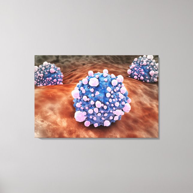 Lienzo Vista Microscítica De Células Pancreáticas De Cánc (Anverso)