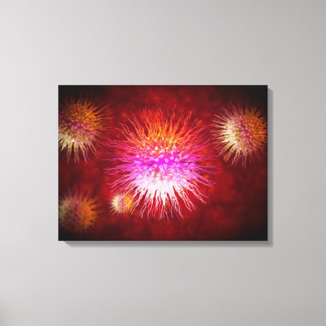 Lienzo Vista Microscópica De Los Dendrimers 1 (Anverso)
