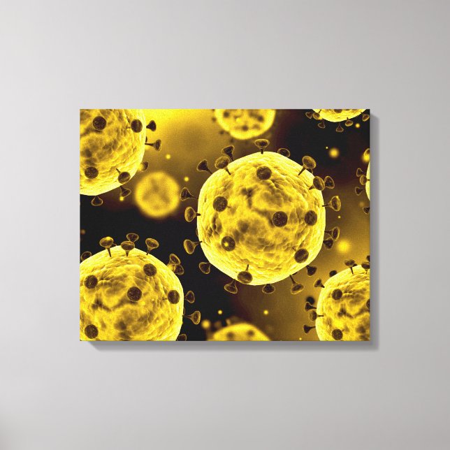 Lienzo Vista Microscópica Del Coronavirus (Anverso)