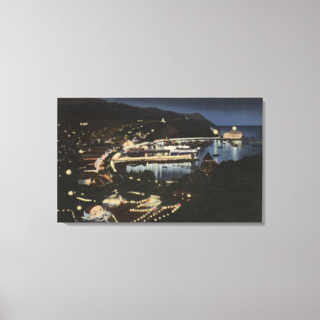 Lienzo Vista nocturna de la bahía de Avalon (Anverso)