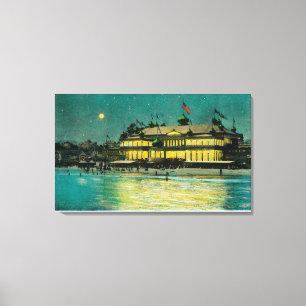 Lienzo Vista nocturna exterior del Neptune Casino &