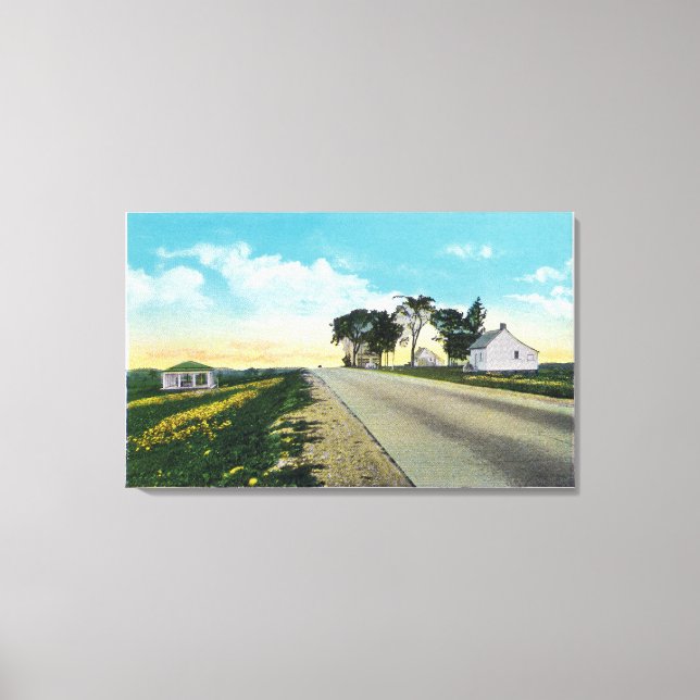 Lienzo Vista norte del campo de batalla de Saratoga (Anverso)