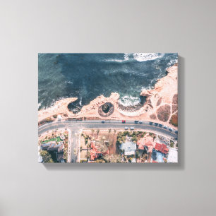 Lienzo vista panorámica al mar y a la ciudad